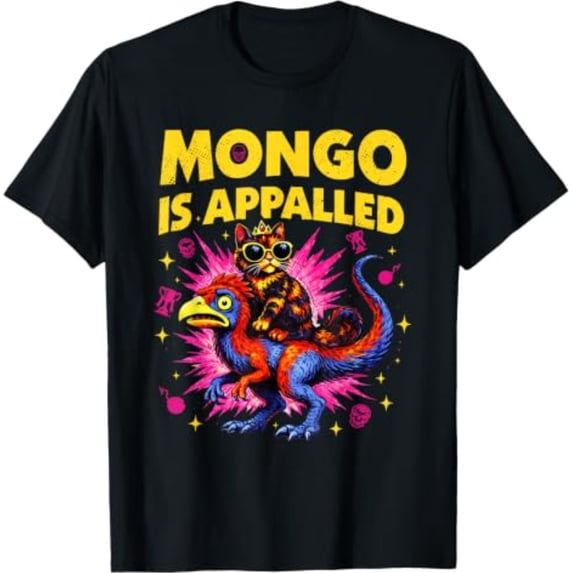 Jpg Mongo Mongo is Appalled Funny Cat Riding Dinosaur Meme T-Shirt - Walmart.com