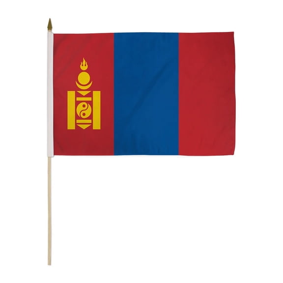 Mongolia 12x18in Stick Flag