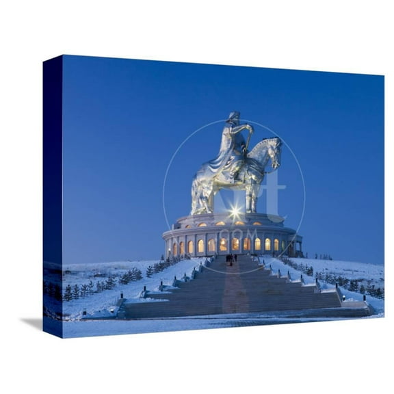 Mongolia, Tov Province, Tsonjin Boldog, a 40M Tall Statue of Genghis Khan on Horseback Stands on To, Stretched Canvas Wall Art by Nick Ledger Sold by Art.Com