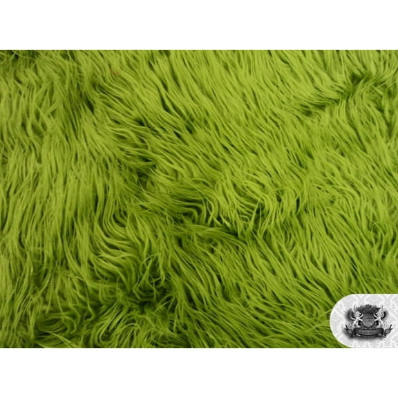 Mongolian Faux Fur Olive Green Fabric Sold By The Yard