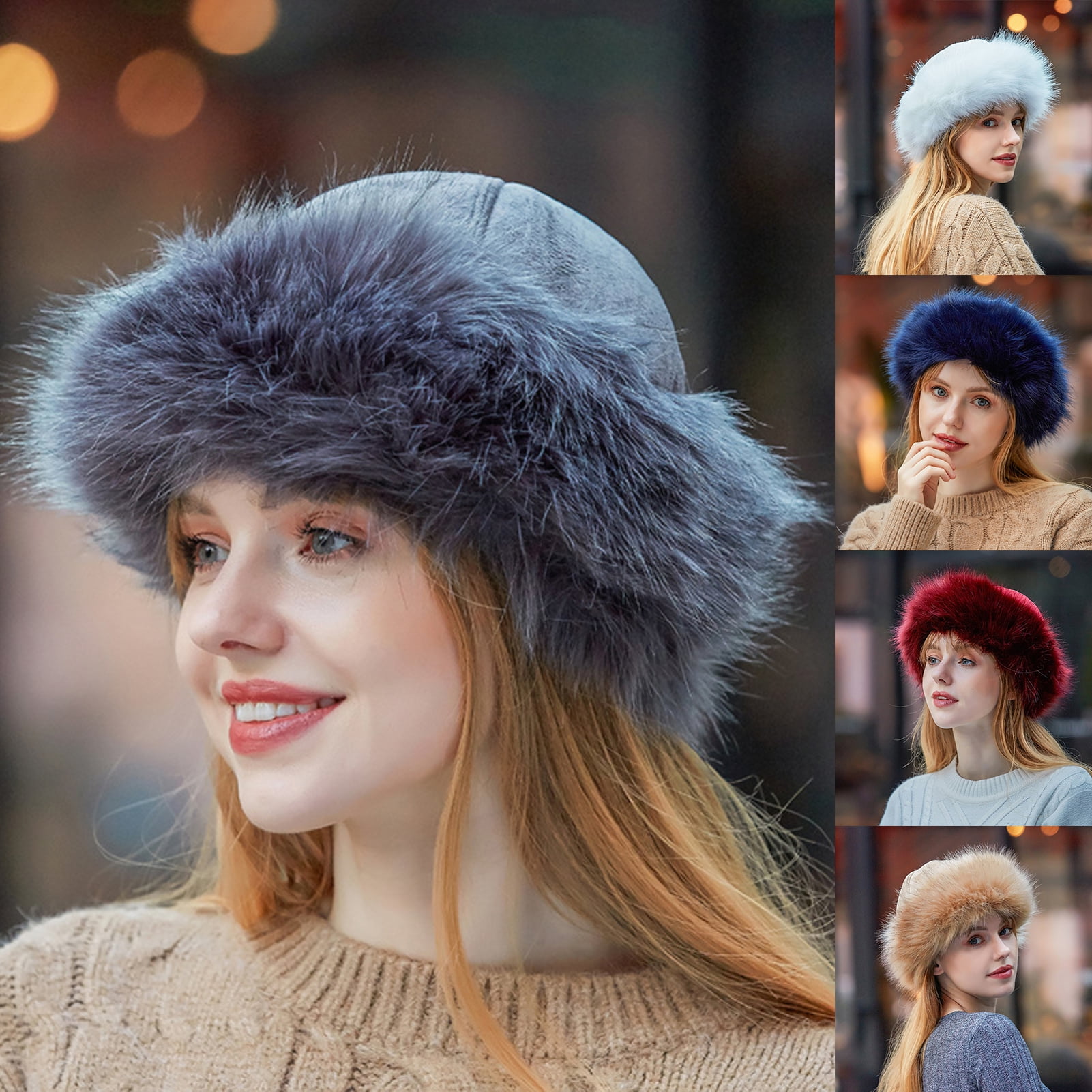 8947 Thickened Faux Fur Warm Hat, Luxurious Women’s Mink Mongolian Women Warm Mongolian Hat Thicken Plush Warm Fur Hat  main image 4
