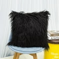 thumbnail image 1 of Mongolian Plush Faux Fur Square Decorative Throw Pillow Cover, 1 of 6