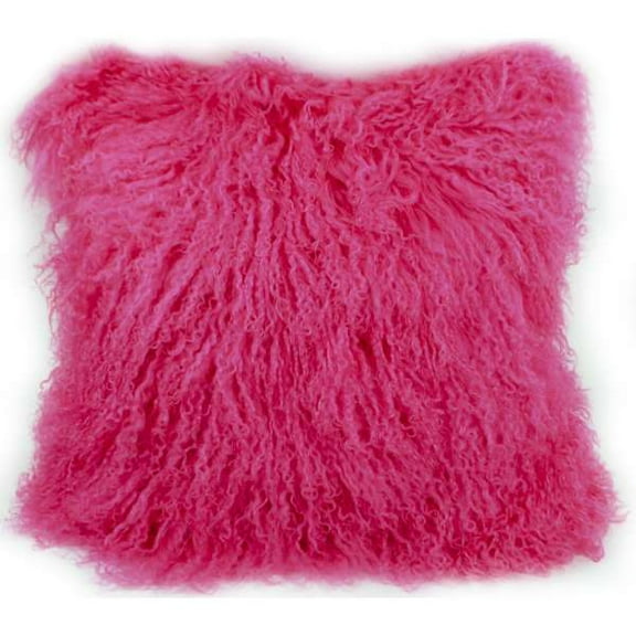 Mongolian Sheep Fur Throw Pillow 20X20"