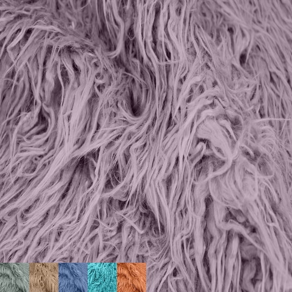 Mongolian Sheep Wool Faux Fur-Fabric by The Yard-Shaggy Mohair-for Sewing, Costumes, Pillows, Rugs, Apparel, Clothing, Decorations, Upholstery, Home DIY Project- Dusty Lilac