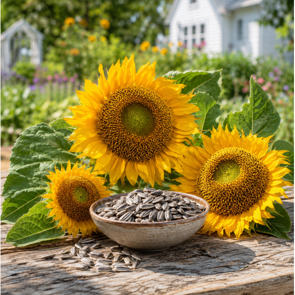 Mongolian Sunflower Live Plant 3-5 Inch Tall in 4 Inch Pot, Tall Ornamental Bloom for Garden, Easy Growing Outdoor Flower Plant