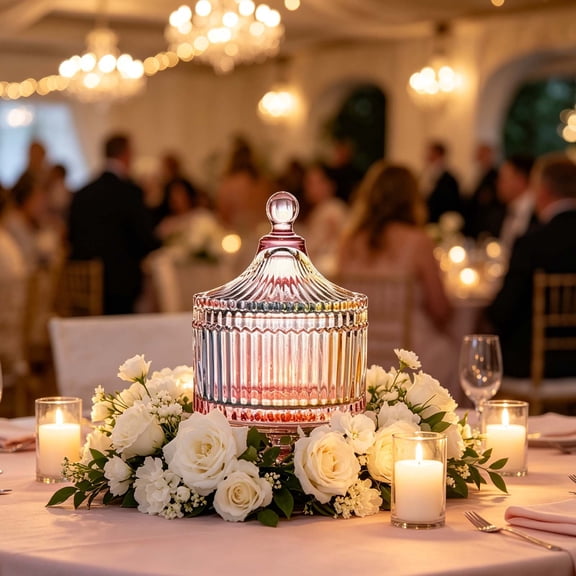 Mongolian Yurt Shaped Ribbed Glass Storage Jar With Airtight Lid, Clear Visible Design For Candy Spice Jewelry Multifunctional Household Container