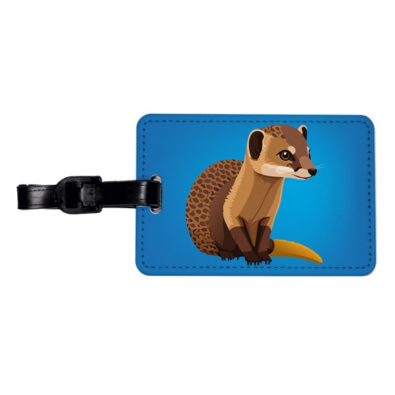 Mongoose Animal Faux Leather Travel Luggage Tag