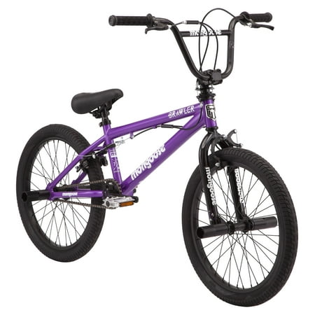 Mongoose Brawler 20" BMX Freestyle Bike, Single Speed, Girls, Purple