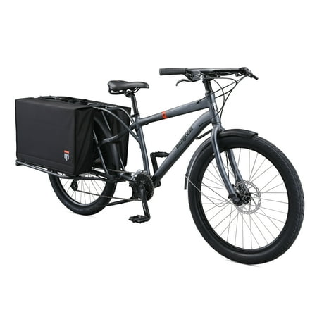 Mongoose Envoy Adult Cargo Bike, Small Frame, Ages 14 and up, Grey