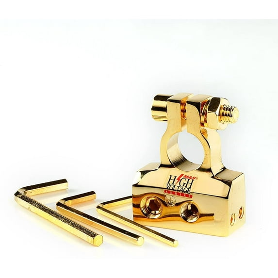 Mongoose Gold Plated Car Audio Positive Battery Terminal - Wingnut