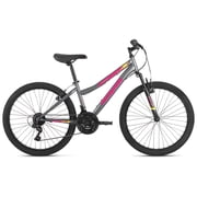 Mongoose Inertia Kids Mountain Bike, 24-Inch Wheels, 21 Speeds, Grey