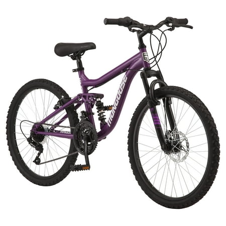 Mongoose Major Mountain Bike, 24-Inch Wheels, 21 Speeds, Purple