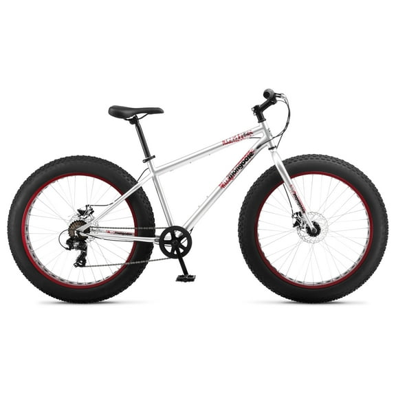 Mongoose Malus Fat Tire Mountain Bike, 26 Inch Wheels, Ages 14+, Silver