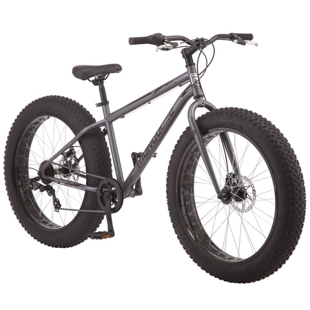 Mongoose Mushaboom Fat Tire Mountain Bike, 26 -Inch Wheels, 7 Speeds, Grey