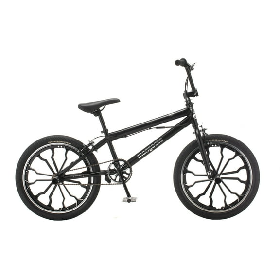 Mongoose Rebel Kids BMX Bike, 20-in. Wheels, Children & Tweens Ages 7-13, Black Bicycle