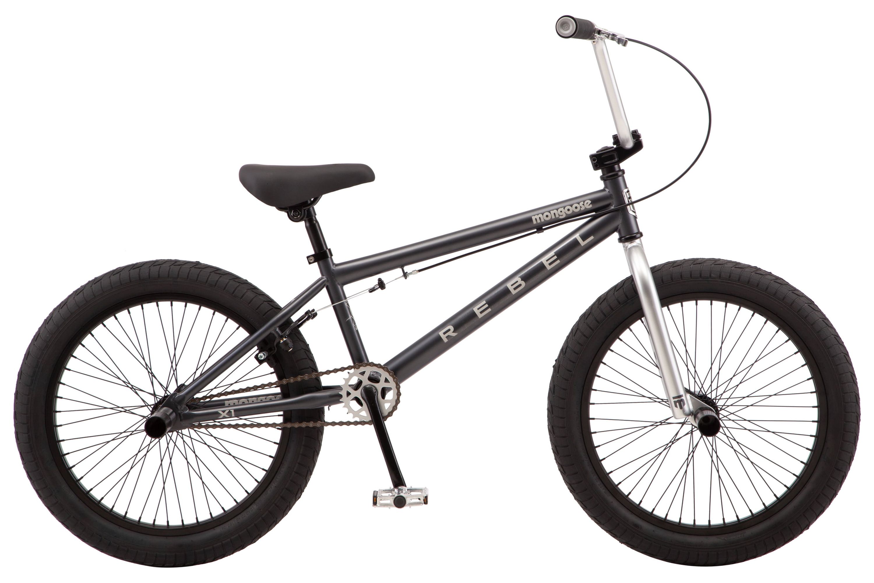 Mongoose Rebel X1 BMX Bike, 20in. Wheels, Boys/Girls, Gray - image 1 of 10