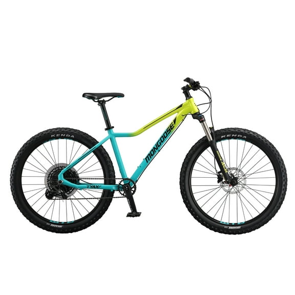 Mongoose Tyax 27.5 Expert Adult Unisex 27.5-inch Mountain Bike, Yellow/Blue