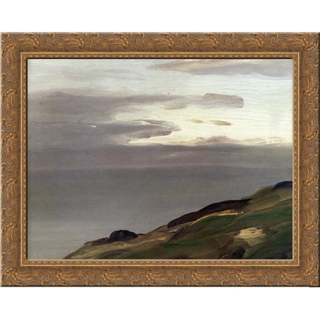 Monhegan Island, Maine 24x20 Gold Ornate Wood Framed Canvas Art by Robert Henri