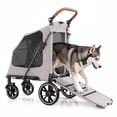 thumbnail image 1 of Monibloom Heavy Duty Pet Stroller for Large Dogs up to 99lb with Anti-Slip Ramp & All-Terrain Wheels for Senior & Disabled Pets, 1 of 6