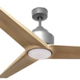 thumbnail image 1 of Vivio Lighting Monica 56 Inch Brushed Nickel Modern Flush Mount Farmhouse Ceiling Fan with Light Kit, 1 of 6