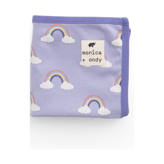 Monica + Andy Organic Cotton Baby Blanket, Soft Newborn Receiving & Coming Home Blanket, 32 x 32 Inch