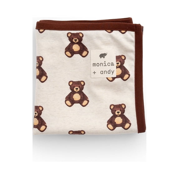 Monica + Andy Organic Cotton Baby Blanket, Soft Newborn Receiving & Coming Home Blanket, 32 x 32 Inch