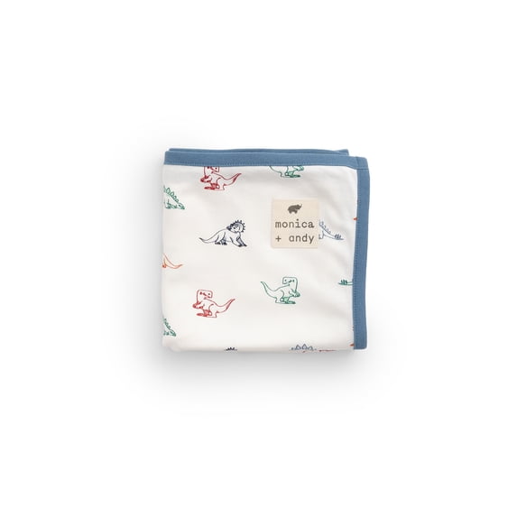 Monica + Andy Organic Cotton Baby Blanket, Soft Newborn Receiving & Coming Home Blanket, 32 x 32 Inch