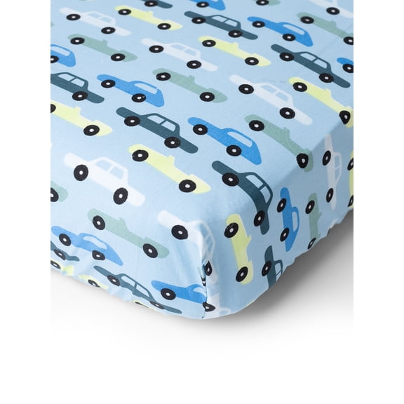 Monica + Andy Organic Cotton Crib & Toddler Fitted Sheet, 200 Thread Count Percale, Fits Standard Crib & Toddler Mattresses