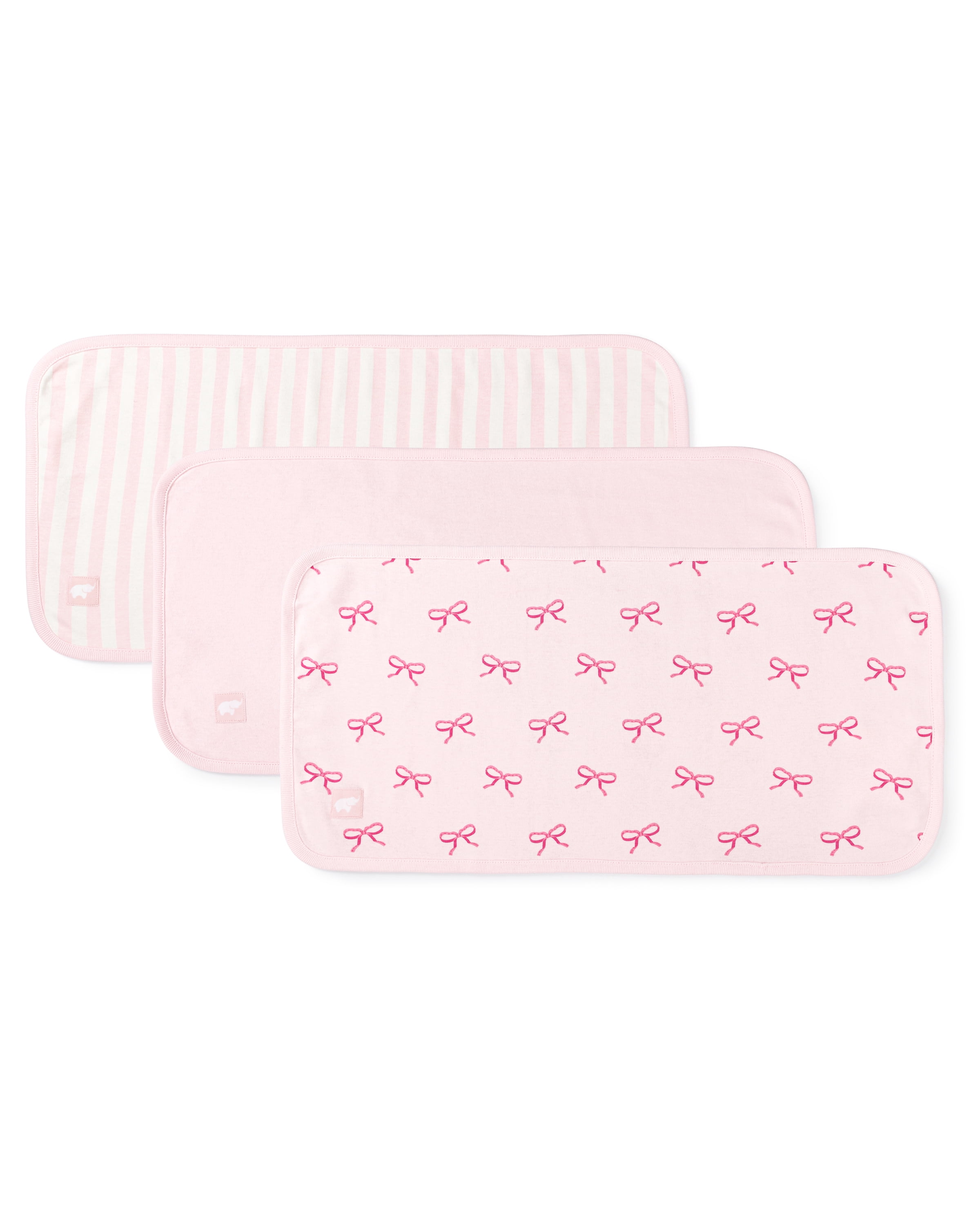 Monica + Andy Organic Cotton Baby Burp Cloth Set, GOTS Certified Soft & Absorbent Burp Cloths, 3-Pack