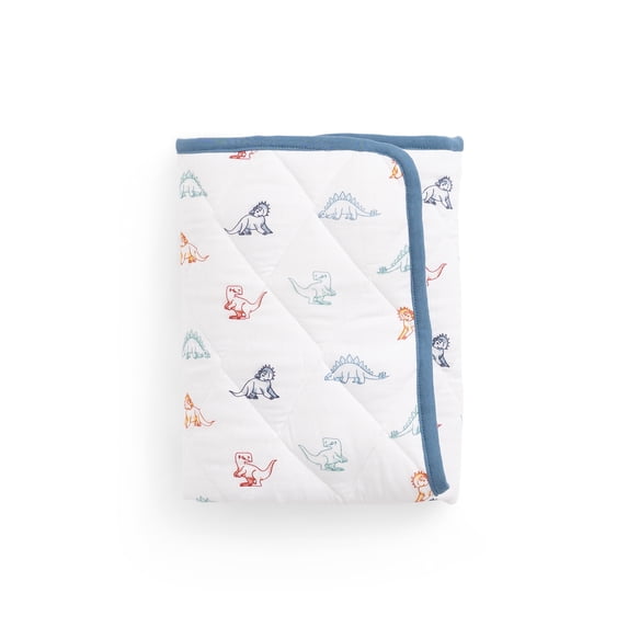 Monica + Andy Organic Cotton Muslin Toddler Throw Blanket, Soft Quilted Cotton Blanket, 30 x 40 Inch