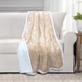 thumbnail image 1 of Monica Faux Fur Sherpa Throw Wheat, 1 of 3