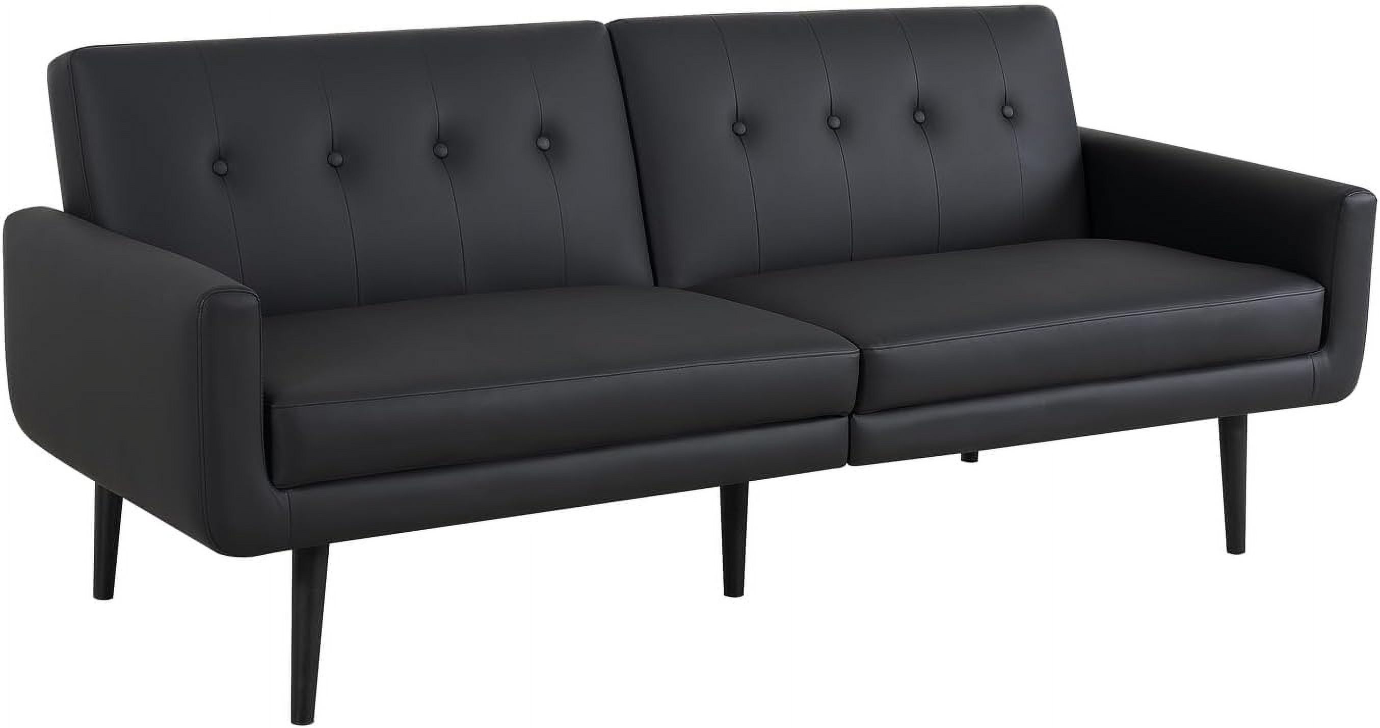 Monica Leather Futon Sofa, Convertible Couch Bed, Split Back Premium