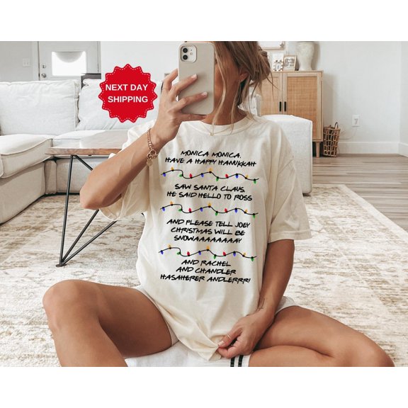 Monica Monica Have A Happy Hanukkah T-shirt, Shirt, Phoebe's Song Tee, Friends Shirt, Lights Shirt Tshirt All Size S-5XL