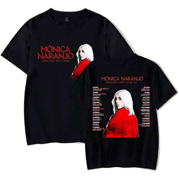 Monica Naranjo Greatest Hits Tour 2025 Merch Short Sleeve T-shirt Unisex Fashion Crew Neck Top