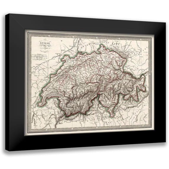 Monin 18x14 Black Modern Framed Museum Art Print Titled - Switzerland - Monin 1839