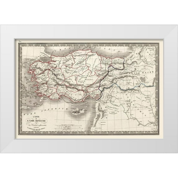 Monin 32x23 White Modern Wood Framed Museum Art Print Titled - Asia Minor Turkey - Monin 1839