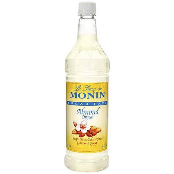 Monin Sugar Free Almond Syrup 1 Liter, Pack of 4