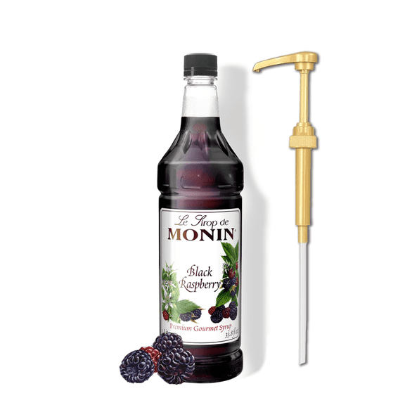 Monin Black Raspberry Flavoring Syrup 1L + Gold pump