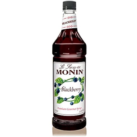 Monin - Blackberry Syrup, Delicious Berry Flavored Syrup, Cocktail Syrup, Authentic Flavor Drink Mix, Simple Syrup For Iced Tea, Lemonade, Cocktails, & More, Clean Label, Gluten-Free (1 Liter)