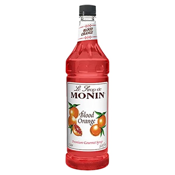 Monin - Blood Orange Syrup, Berry Citrus Flavor, Natural Flavors, Great For Cocktails, Mocktails, And Lemonades, Non-Gmo, Gluten-Free (1 Liter)
