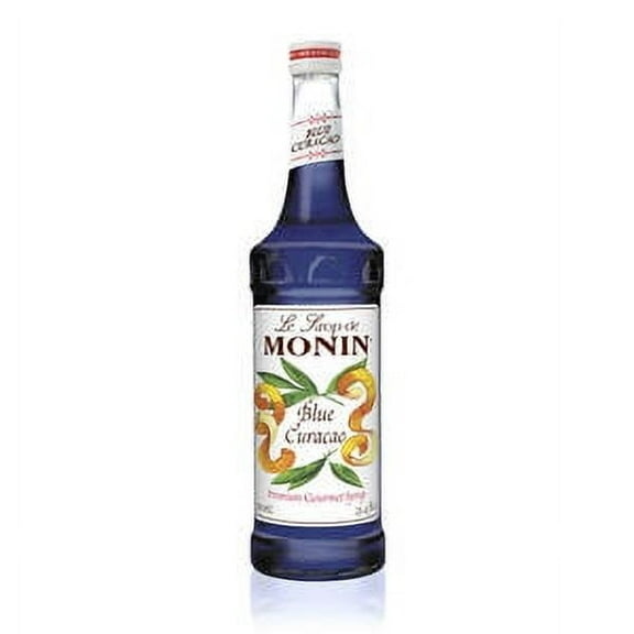Monin  Blue Curacao Syrup, Intense Blue Color, Mild Curacao Orange Flavor, Great for Cocktails, Blue Lemonades. Gluten-Free, Non-GMO (750 m, 25.4 fl.oz)