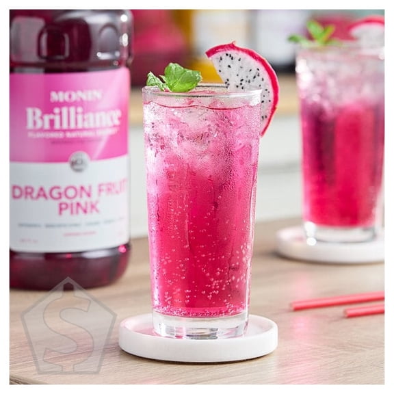 Monin Brilliance Dragon Fruit Pink Natural 5:1 Energy Concentrate 64 fl. oz. - 4/Case