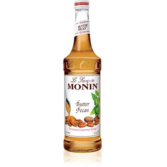 Monin - Butter Pecan Syrup, Smooth Flavor Of Roasted Nuts And Vanilla, Great For Milkshakes, Mochas, And Coffees, Gluten-Free, Vegan, Non-Gmo, Glass Bottle (750 Ml)