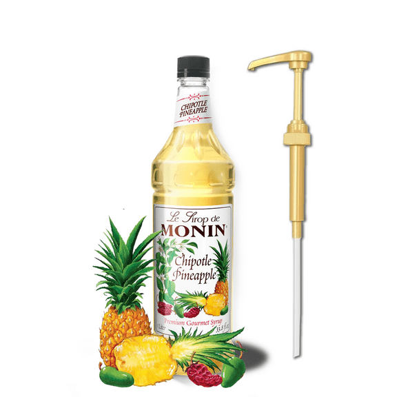 Monin Chipotle Pineapple Flavoring Syrup 1 Liter + Gold Pump