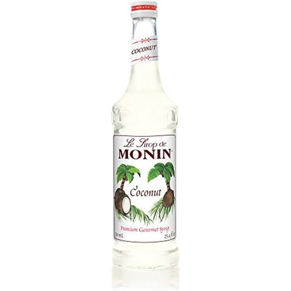 Monin - Coconut Syrup, Creamy Tropical Flavored Syrup, Coffee Syrup, Natural Flavor Drink Mix, Simple Syrup for Coffee, Lemonade, Cocktails, & More, Gluten-Free, Non-GMO, Clean Label (750 ml)