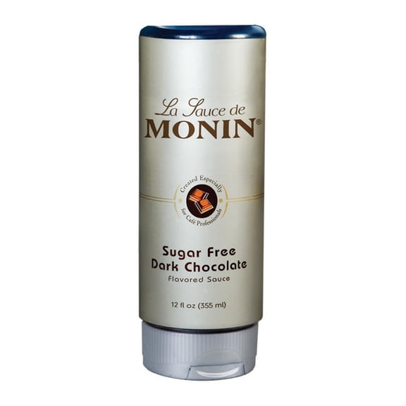 Monin Dark Chocolate Sauce Sugar Free Squeeze Bottle cs 6/12 oz