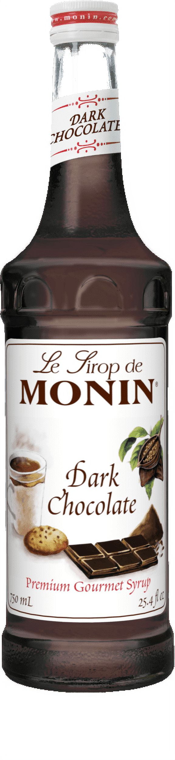 Monin Dark Chocolate Syrup, Rich Cocoa Flavor, Great For Lattes, Mochas, Smoothies, & Shakes