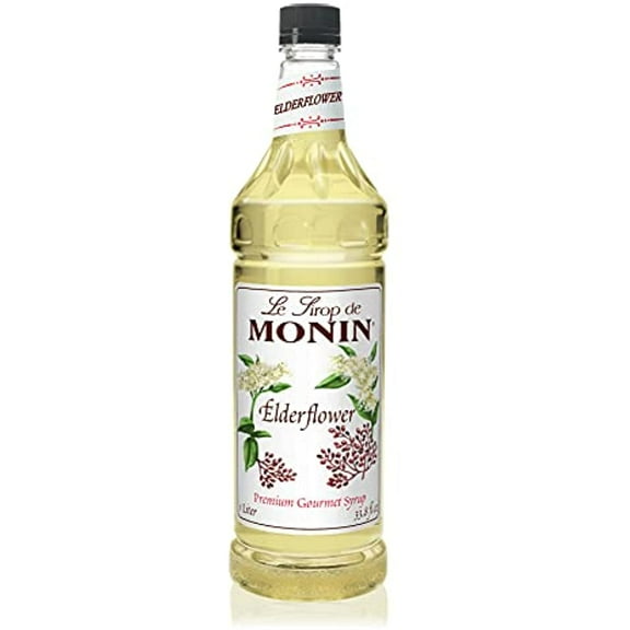Monin - Elderflower Syrup, Delicate Scent With Floral Sweetness, Great For Cocktails, Lemonades, And Sodas, Gluten-Free, Non-Gmo (1 Liter)