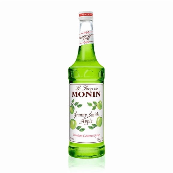 Monin Flavored Drink Syrup, Granny Smith Apple, 750ml (Case of 12)