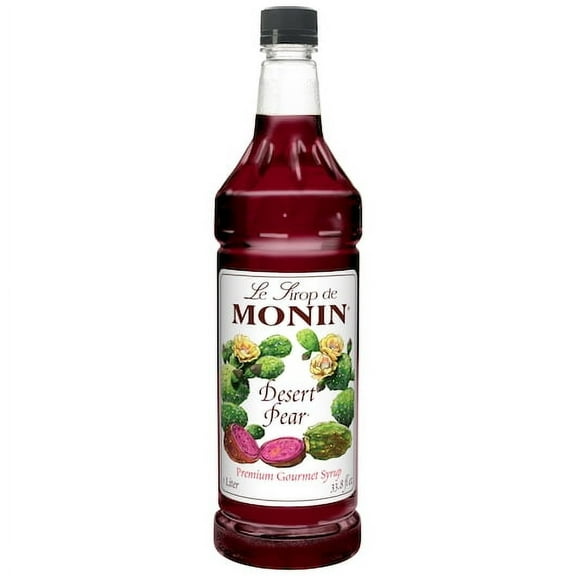 Monin Flavored Syrup, Desert Pear, 33.8-Ounce Plastic Bottles (Pack of 4)